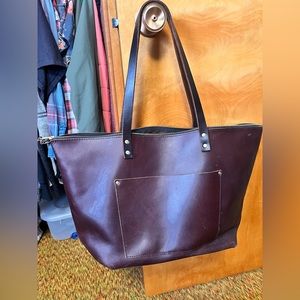 Portland leather tote bag